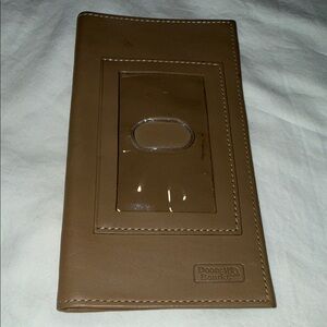 Dooney & Bourke Olive Leather Checkbook Cover Sleeve for Inner Wallet